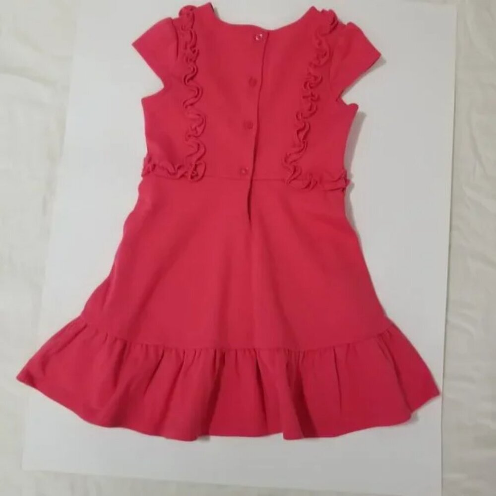 Janie and Jack pink going out dress with side ruffles size 6 (G3) - Picture 10 of 10